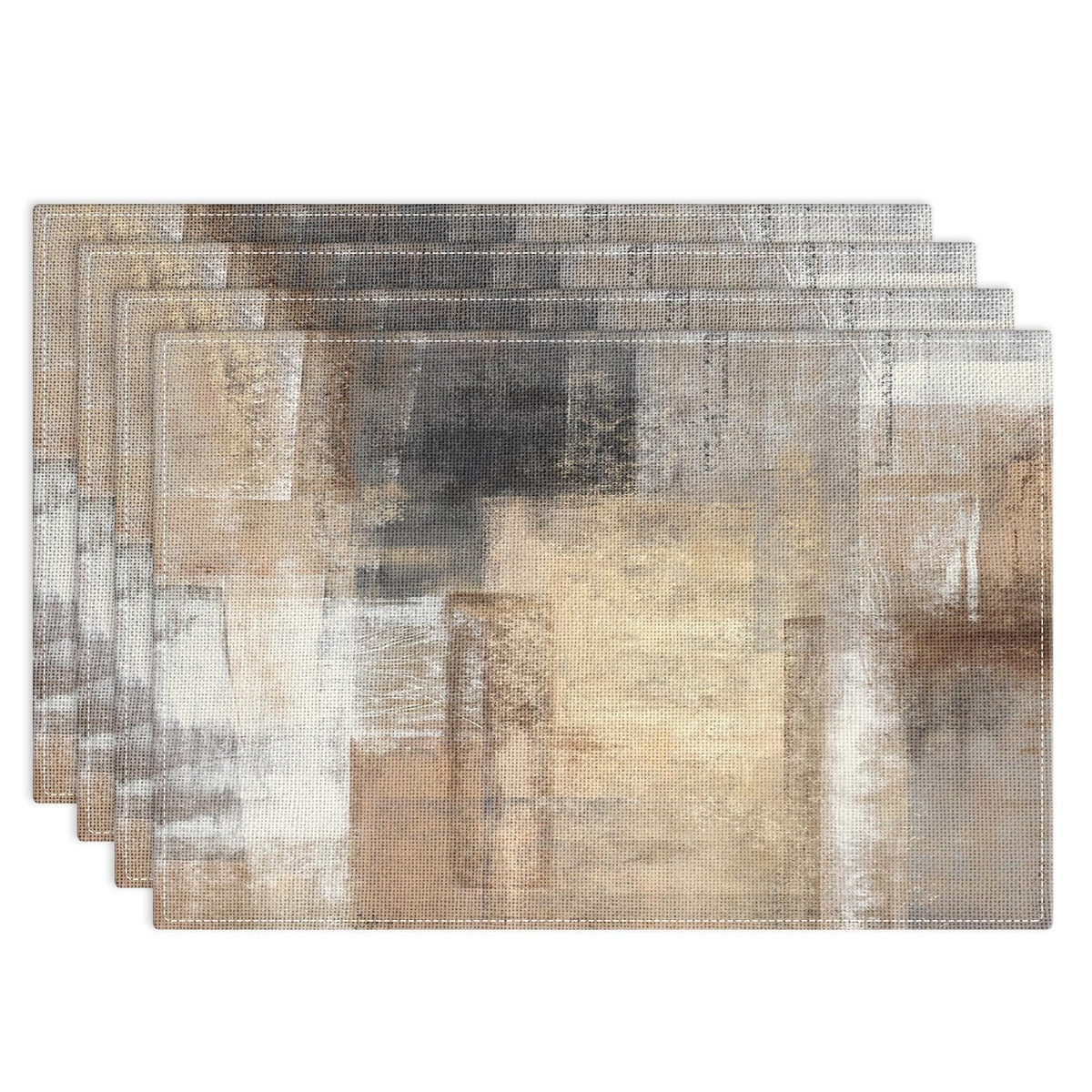 Emvency Farmhouse Placemats Set of 4, 12x18 Inch, Blue and Orange