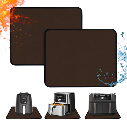 2 PCS Heat Resistant Mats for Countertop Air Fryer, 18x15in, Black