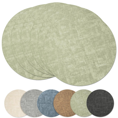 Maxpearl Faux Leather Placemats Set of 6, Easy to Clean, Brown