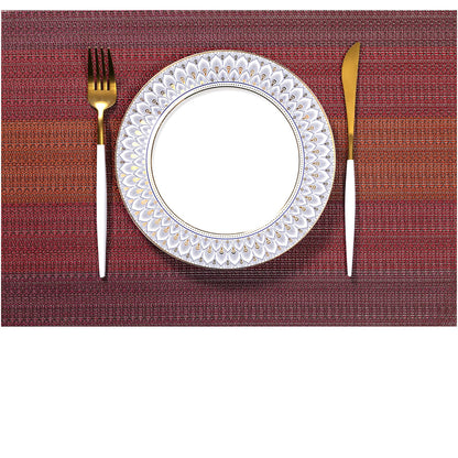 LEXMORE Placemats Set of 4 Vinyl/Plastic Woven Place Mats for Kitchen Table Indoor/Outdoor Washable Placemat Wipeable Dining Table Mats(Gray)