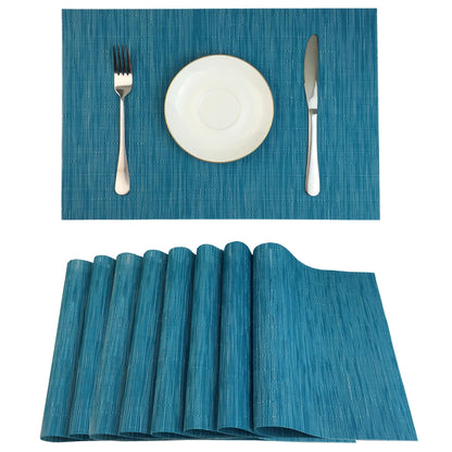WAZAIGUR Placemats Set of 6 for Dining Table, 17.7" x 11.8", Orange