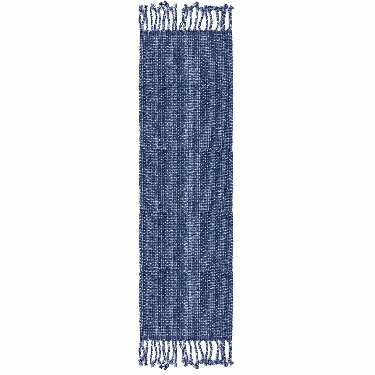 Sweet Home Collection 100% Cotton Placemats for Dining Room Rectangle Two Tone Woven Fabric 13" x 19" Soft Durable Table Mat Set, Set of 6, Dark Blue