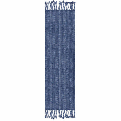 Sweet Home Collection 100% Cotton Placemats for Dining Room Rectangle Two Tone Woven Fabric 13" x 19" Soft Durable Table Mat Set, Set of 6, Dark Blue