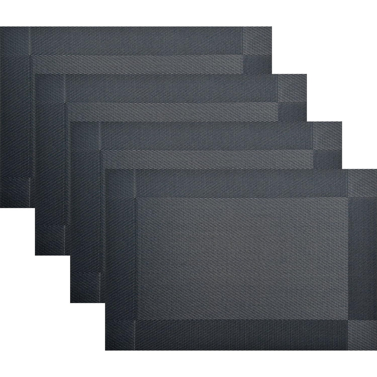 Vinyl Placemats Heat-Resistant Table Mats Washable Easy Clean Plastic Placemats for Dining Table Set of 4 (Red)