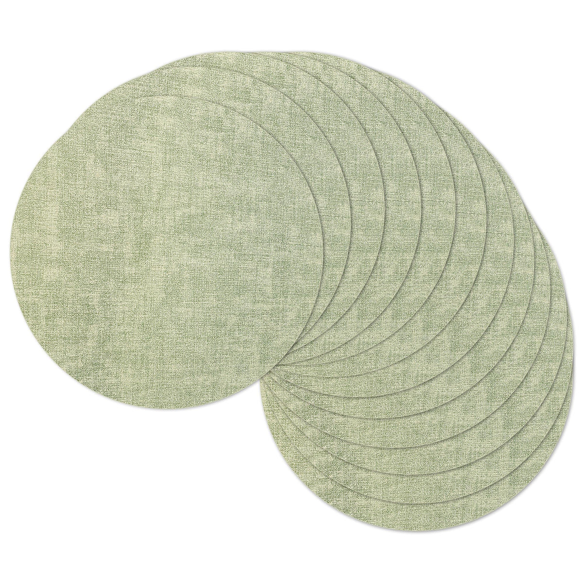 13" Round Placemats Set of 8, Reversible Faux Leather Wipeable Table Mats