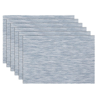 SHACOS Teal Blue Woven Placemats Set of 6 Place Mats for Dining Table