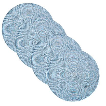 Sweet Home Collection 100% Cotton Placemats for Dining Room Rectangle Two Tone Woven Fabric 13" x 19" Soft Durable Table Mat Set, Set of 6, Eggshell