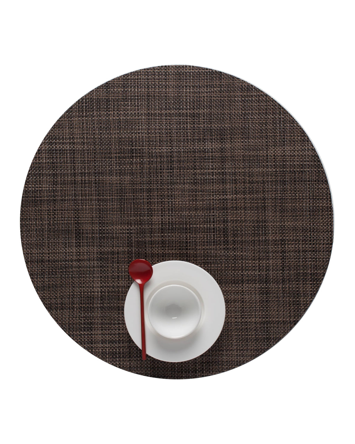 Chilewich Mini Basketweave Placemats, Round Woven Placemats Set of 4