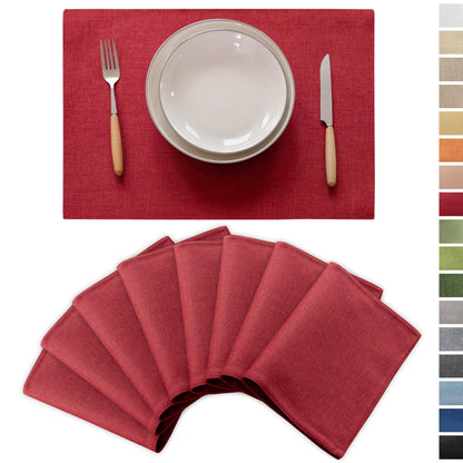 Demetex Green Placemat Set of 4 Washable Linen Textured Place Mats for Dinner Heat Resistant Sage Cloth Placemats Scratch Resistant Plate Mats for Dining Table Kitchen, Green