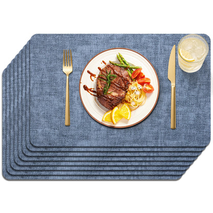 Maxpearl Faux Leather Placemats Set of 6, Easy to Clean, Beige