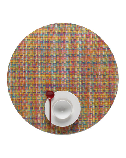 Chilewich Mini Basketweave Placemats, Round Woven Placemats Set of 4
