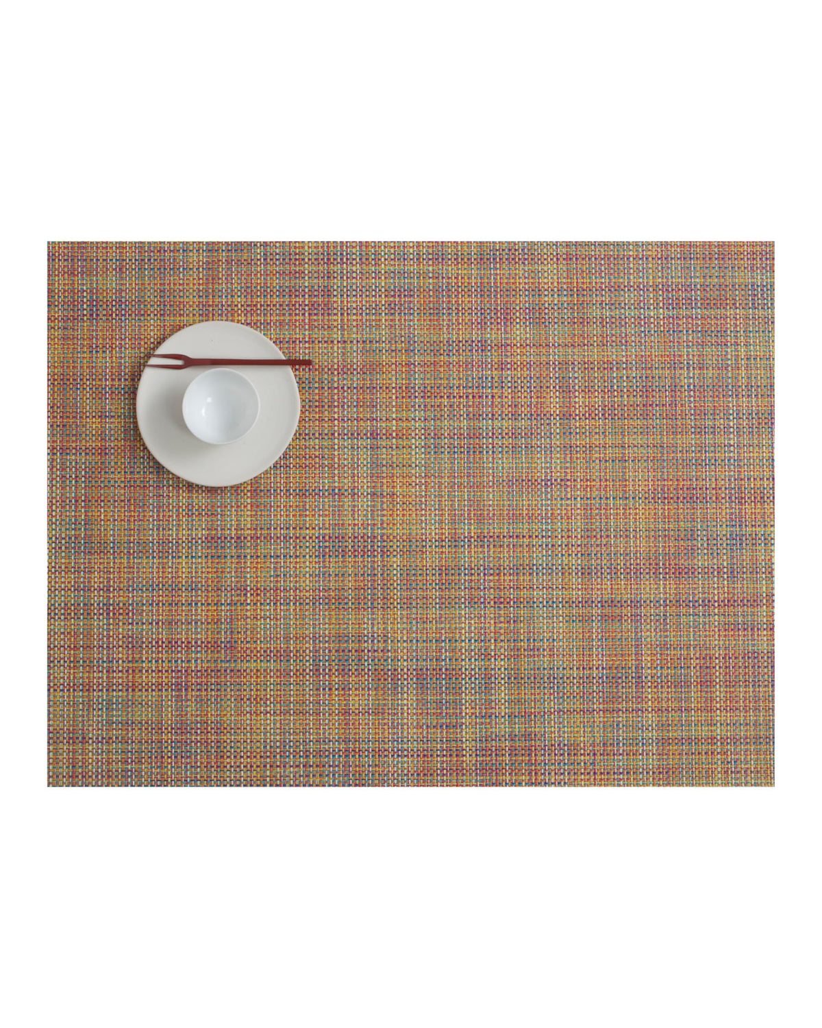 Chilewich Mini Basketweave Placemats, Round Woven Placemats Set of 4