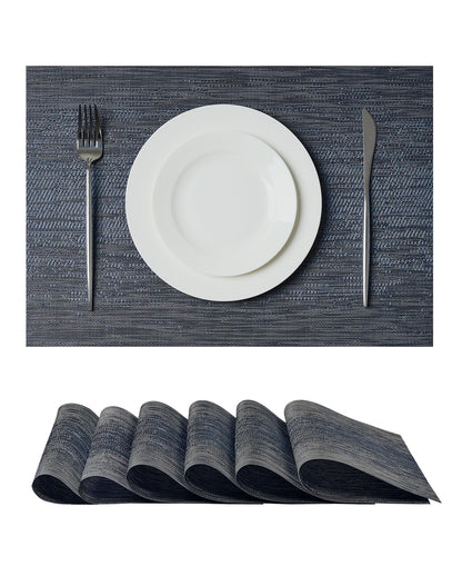 Beige Placemats Set of 4 - Heat-Resistant, Non-Slip Table Mats, Washable Woven Vinyl for Indoor & Outdoor Dining