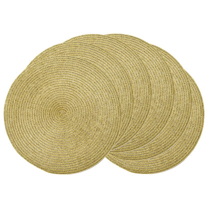 AHHFSMEI Round Braided Placemats Set of 6 15 Inch Burnt Orange Table Mats