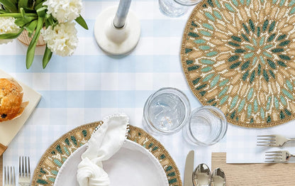 Beaded Placemats 13 Inch Round, Decorative Charger Placemats