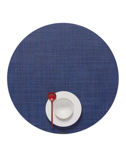 Chilewich Mini Basketweave Placemats, Round Woven Placemats Set of 4
