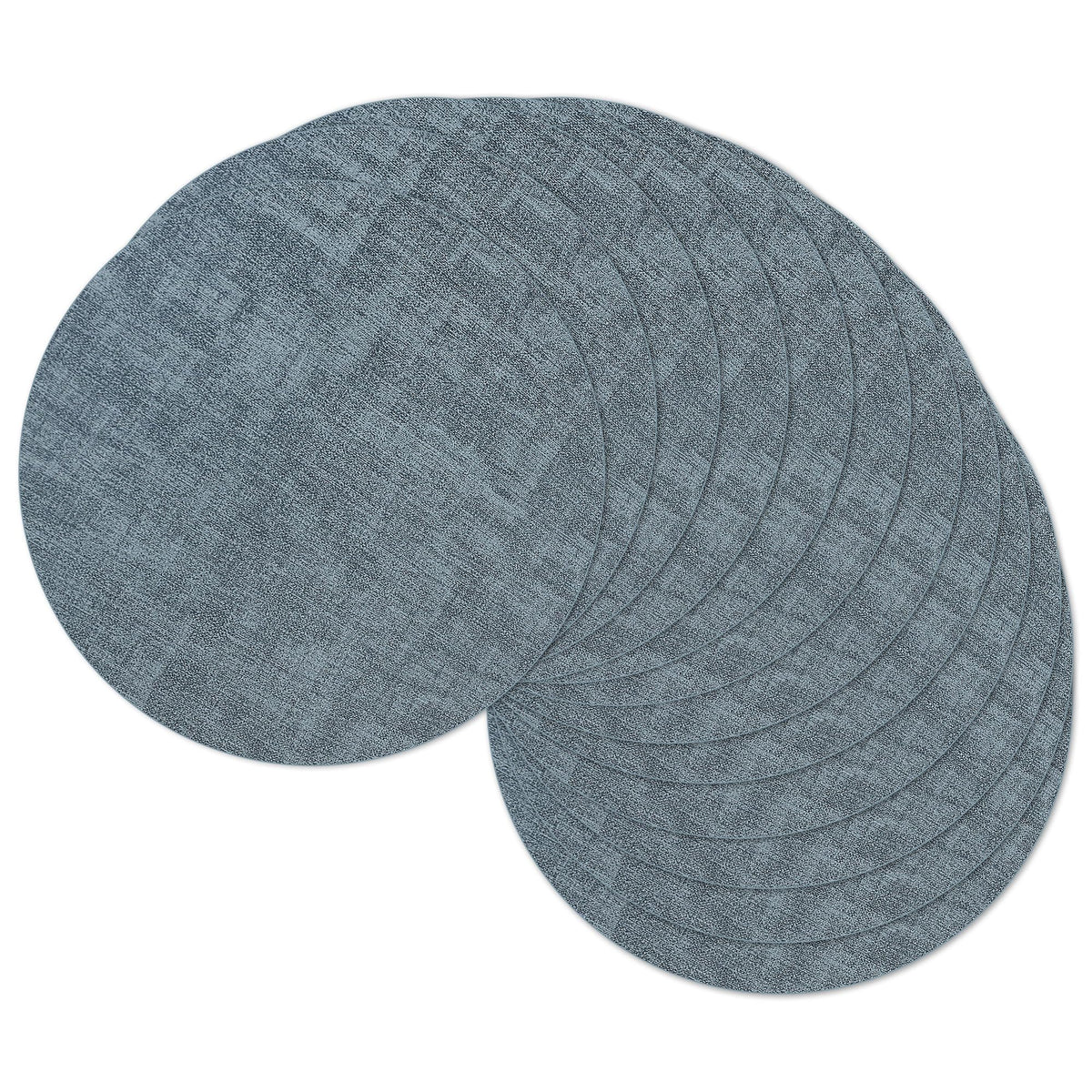 13" Round Placemats Set of 8, Reversible Faux Leather Wipeable Table Mats
