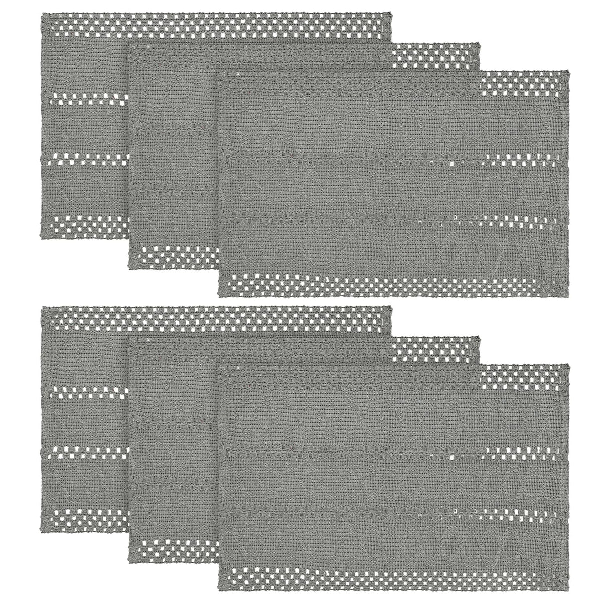 Artoid Mode Red Farmhouse Woven Rustic Hollow Placemats Set of 4-12x18 Inch
