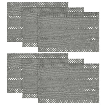 Artoid Mode Red Farmhouse Woven Rustic Hollow Placemats Set of 4-12x18 Inch