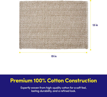 Sweet Home Collection 100% Cotton Placemats for Dining Room Rectangle Two Tone Woven Fabric 13" x 19" Soft Durable Table Mat Set, Set of 6, Eggshell