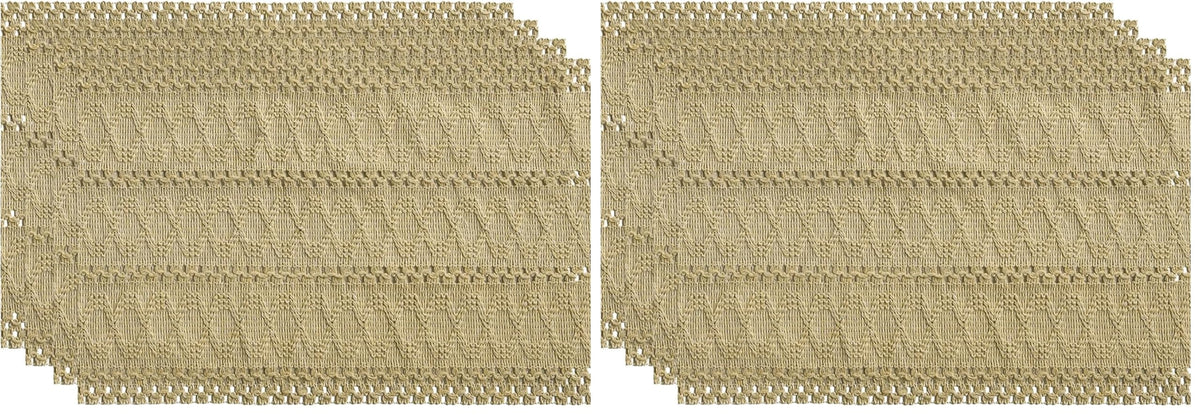 Artoid Mode Red Farmhouse Woven Rustic Hollow Placemats Set of 4-12x18 Inch