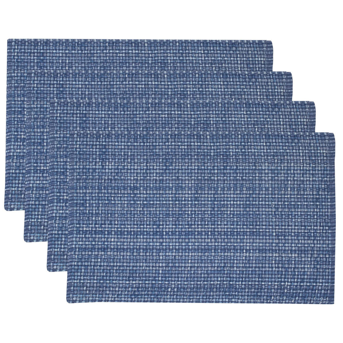Sweet Home Collection 100% Cotton Placemats for Dining Room Rectangle Two Tone Woven Fabric 13" x 19" Soft Durable Table Mat Set, Set of 6, Eggshell