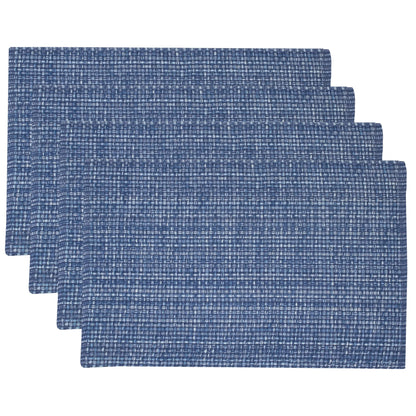 Sweet Home Collection 100% Cotton Placemats for Dining Room Rectangle Two Tone Woven Fabric 13" x 19" Soft Durable Table Mat Set, Set of 6, Eggshell