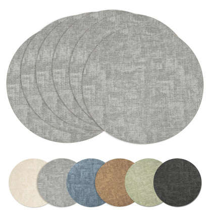 Maxpearl Faux Leather Placemats Set of 6, Easy to Clean, Brown