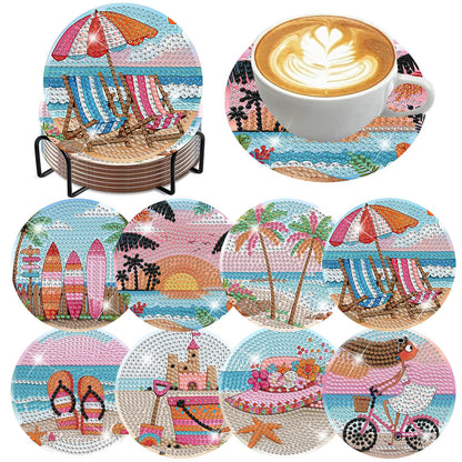 ijbnhd Mandala Diamond Painting Coasters Kit with Holder 4X4IN