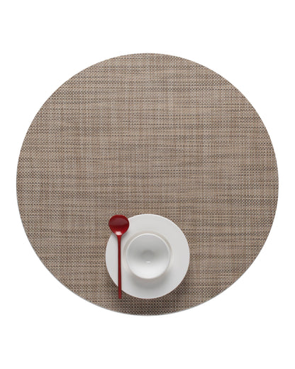 Chilewich Mini Basketweave Placemats, Round Woven Placemats Set of 4