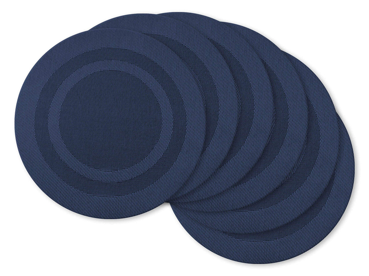 DII Vinyl Tabletop Collection, Placemat Set, 13x17.25, Nautical Blue, 6 Piece