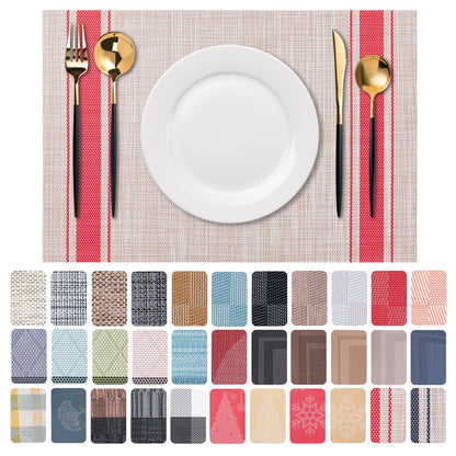 Placemats Set of 4 Washable Indoor(Beige)