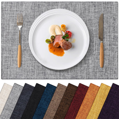 Placemats Set of 6 Machine Washable Cloth Table Mats, 12x18 Inch