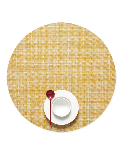 Chilewich Mini Basketweave Placemats, Round Woven Placemats Set of 4