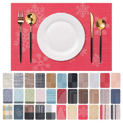 Placemats Set of 4 Washable Indoor(Beige)