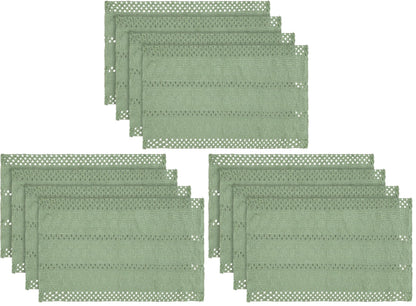 Artoid Mode Red Farmhouse Woven Rustic Hollow Placemats Set of 4-12x18 Inch