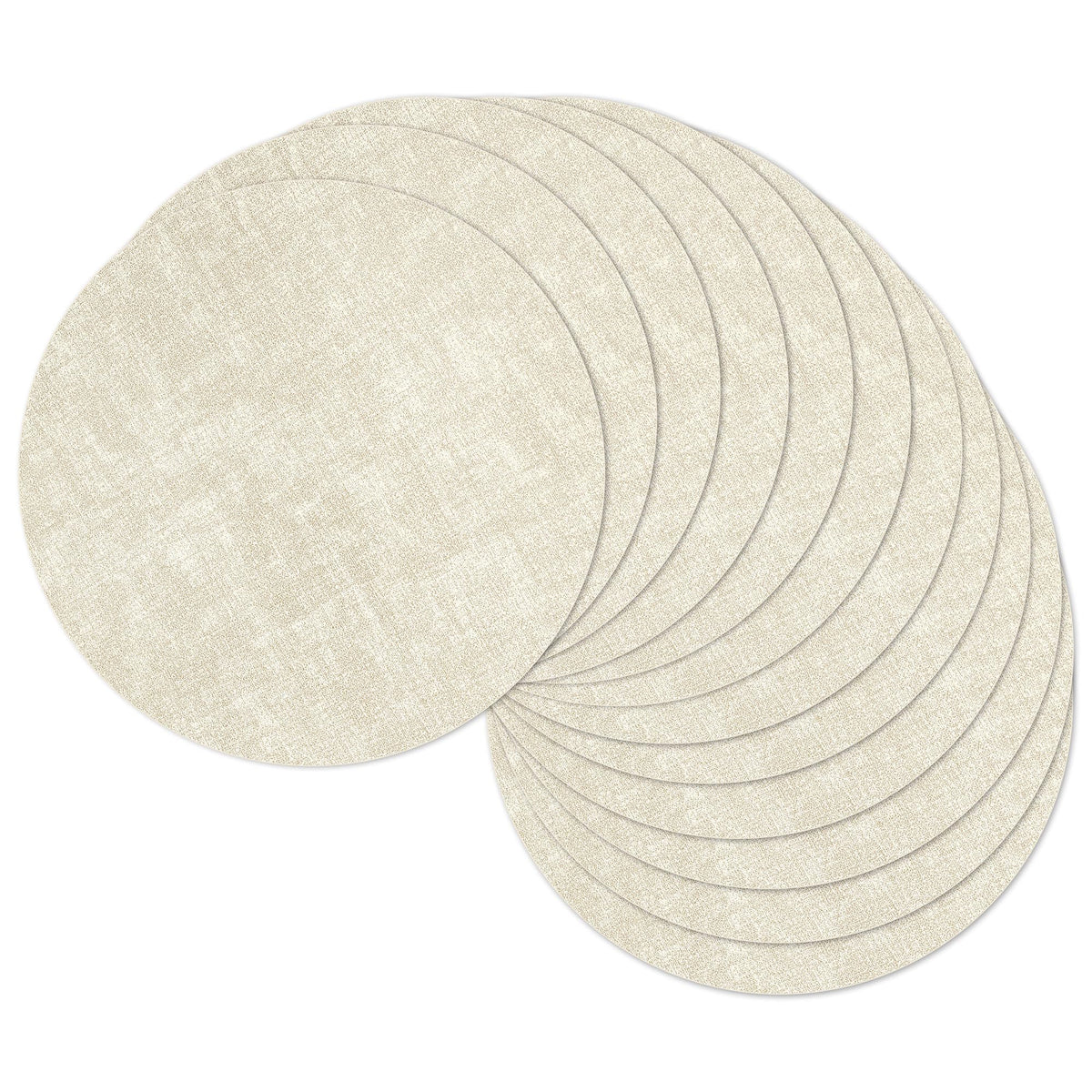13" Round Placemats Set of 8, Reversible Faux Leather Wipeable Table Mats