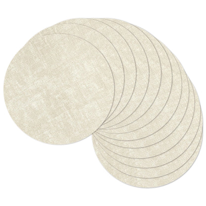 13" Round Placemats Set of 8, Reversible Faux Leather Wipeable Table Mats