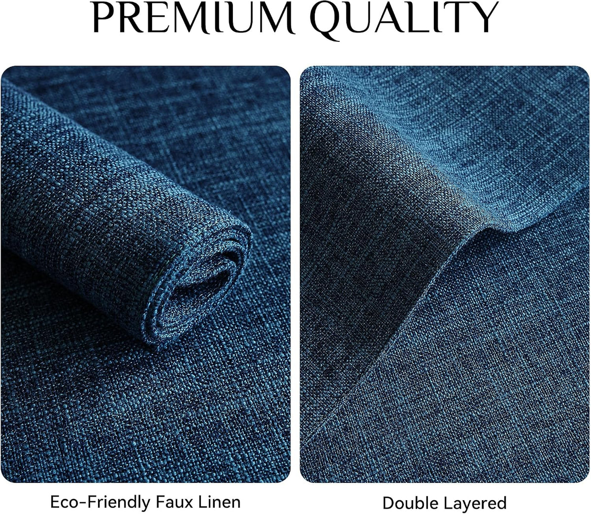 Softalker Faux Linen Cloth Placemats Set of 6-12 x 18 Inch, Navy