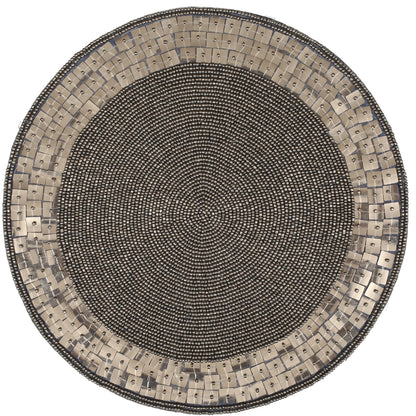 Beaded Placemats 13 Inch Round, Decorative Charger Placemats