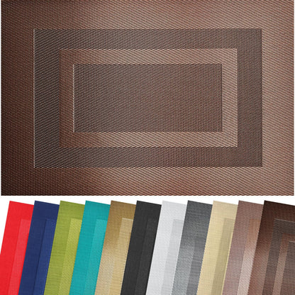 PIGCHCY Placemats,Durable Placemats for Dining Table,Washable Woven Vinyl Kitchen Placemats Set of 4 (Brown)