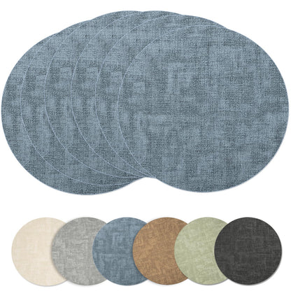 Maxpearl Faux Leather Placemats Set of 6 - Waterproof - Wipe Clean - Heat Resistant - Anti Slip Dining Table Place Mats, Suitable for Indoor & Outdoor Use, 17’’x12’’, Ivory White