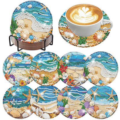 ijbnhd Mandala Diamond Painting Coasters Kit with Holder 4X4IN