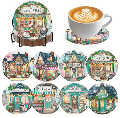 ijbnhd Mandala Diamond Painting Coasters Kit with Holder 4X4IN