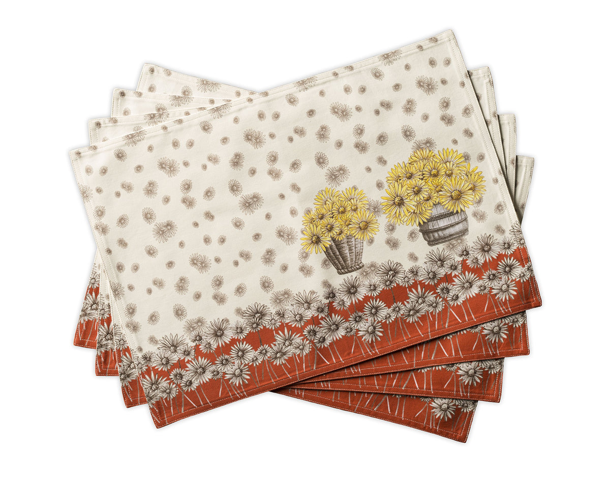 Maison d' Hermine Placemats Set of 4 Reusable 100% Cotton (13"x19")