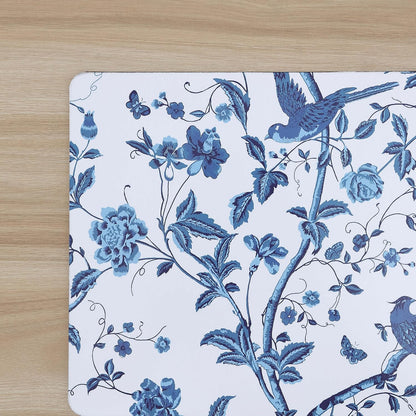 Laura Ashley Cork Placemats, 16 x 12-inch, Set of 4, Summer Palace Blue