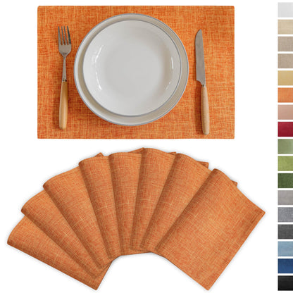 Demetex Green Placemat Set of 4 Washable Linen Textured Place Mats for Dinner Heat Resistant Sage Cloth Placemats Scratch Resistant Plate Mats for Dining Table Kitchen, Green