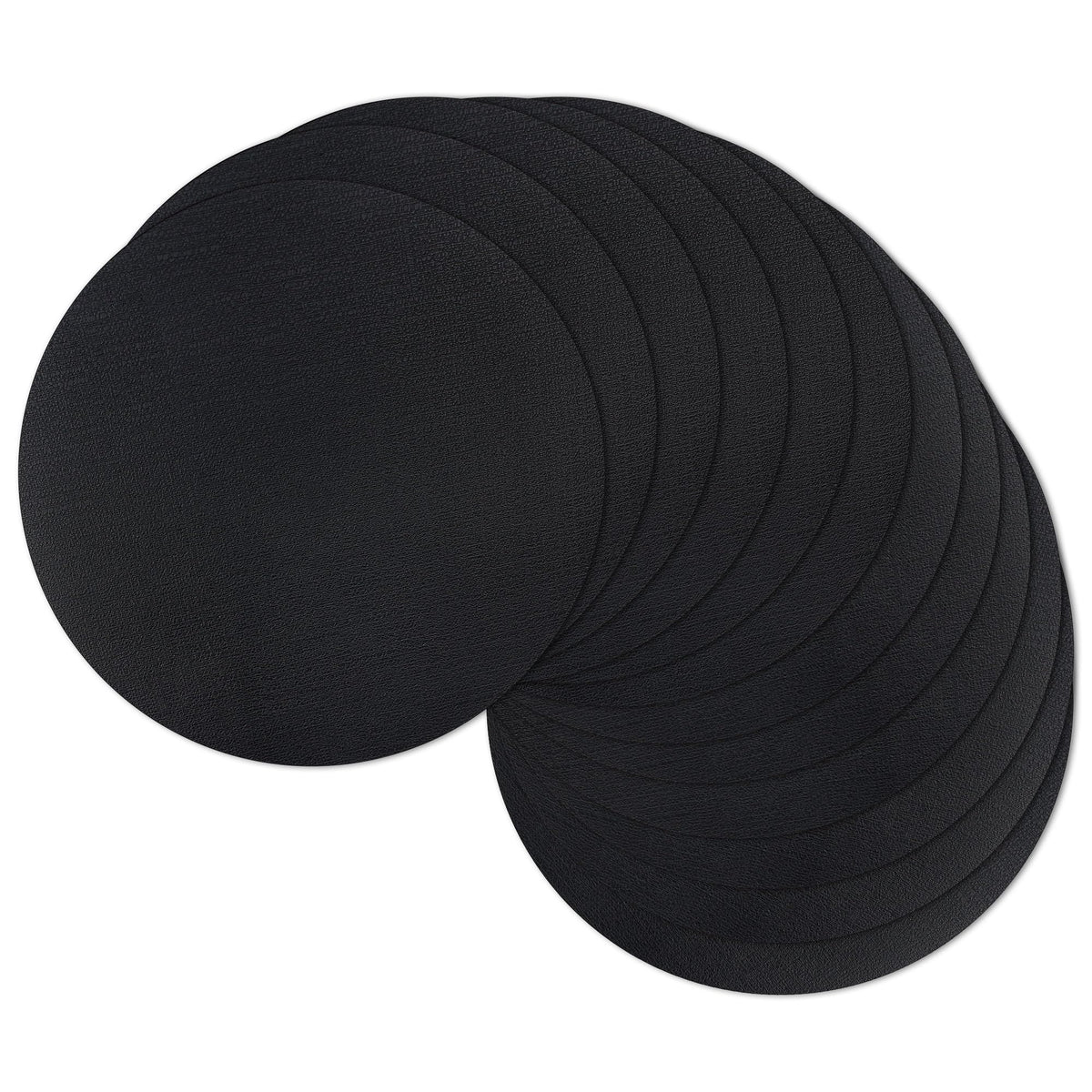 13" Round Placemats Set of 8, Reversible Faux Leather Wipeable Table Mats