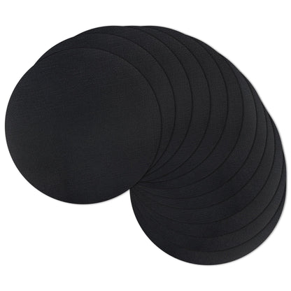 13" Round Placemats Set of 8, Reversible Faux Leather Wipeable Table Mats