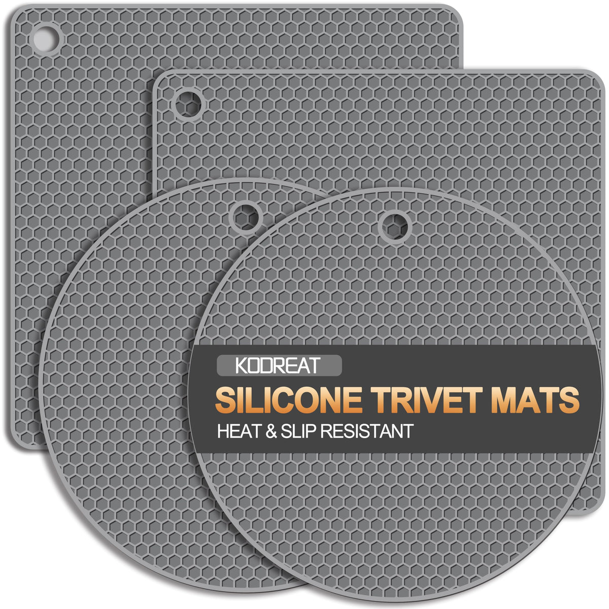 4 Pack Silicone Trivets for Hot Dishes